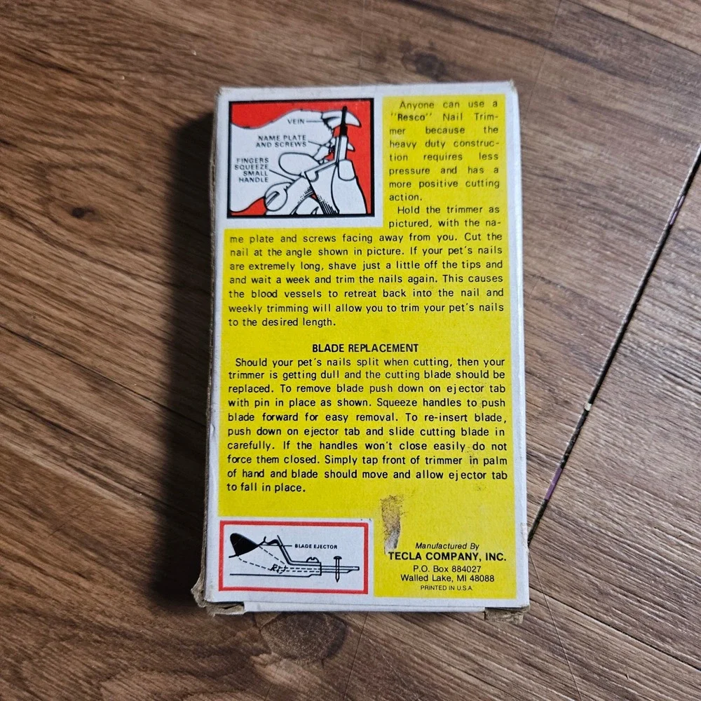Vintage Resco No 727 Original Dog Nail Trimmer Clipper For Small‎ Dogs and Cats